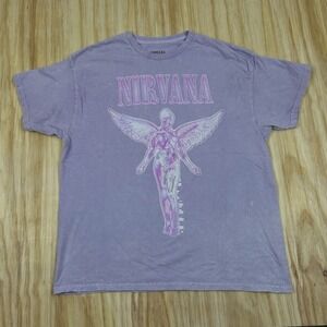 Nirvana In Utero Angel Live 1993 Graphic Band Tour Dates Women's Size XL
